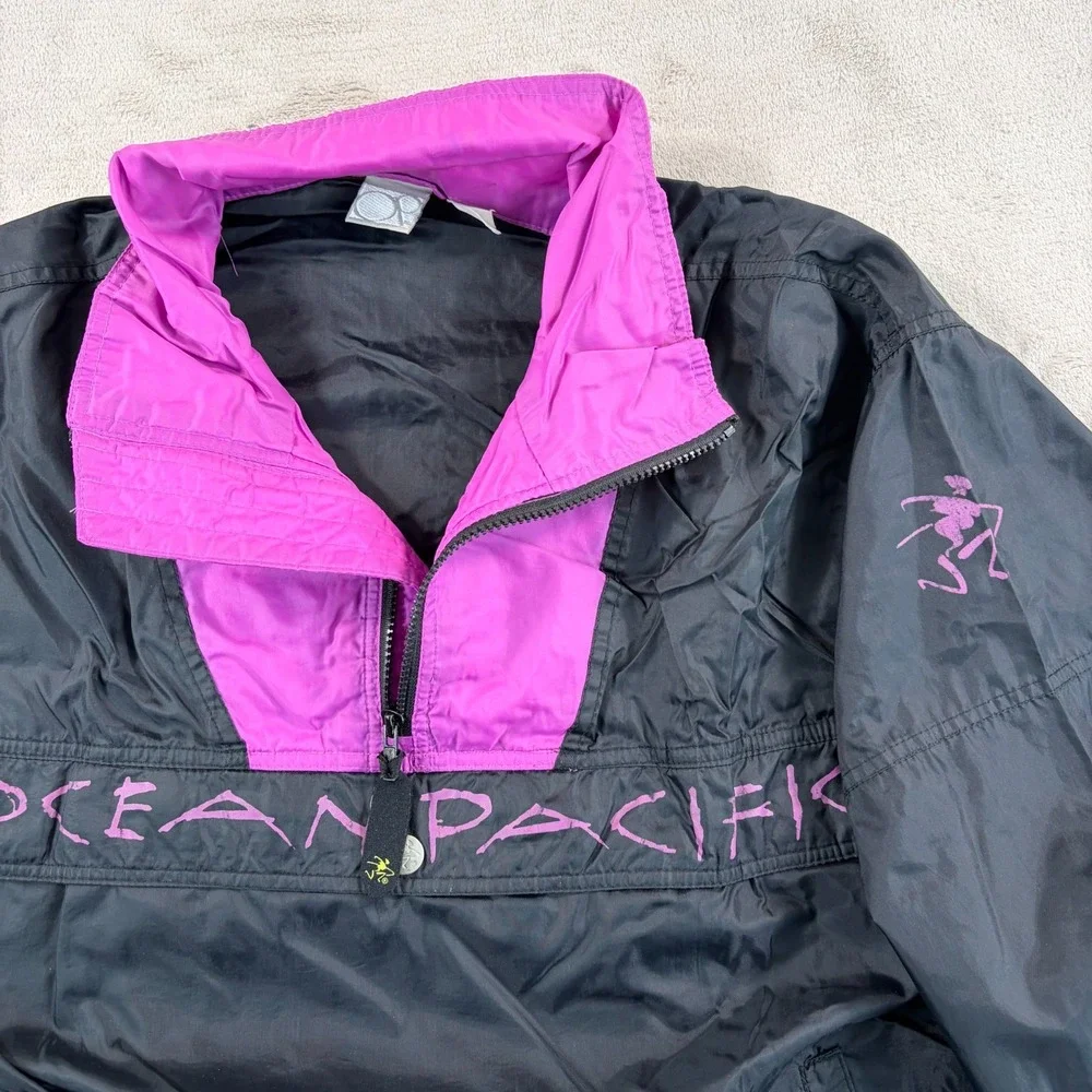 Vintage 90s OP Ocean Pacific Opac Colorblock Windbreaker‎ Jacket Men XL Black